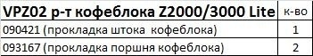 VPZ02 Ремкоплект кофеблока Z2000/3000 Lite фото 3