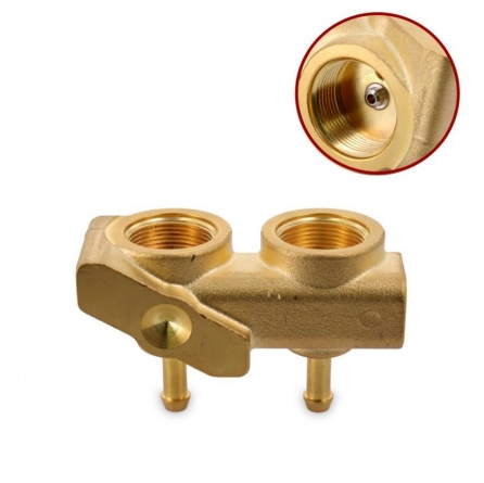25021426C 2 way block with stainless steel inserts фото 1