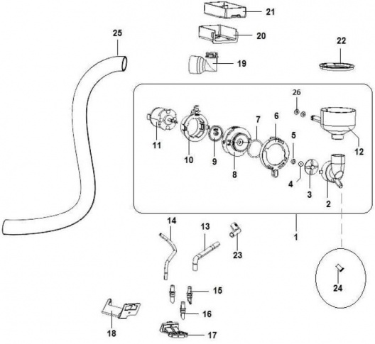 19-Миксер, носики выдачи