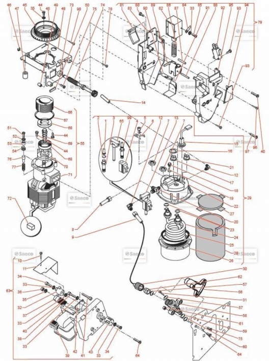 14 Кофемолка, дозатор,болер, мотор кофебл. 
