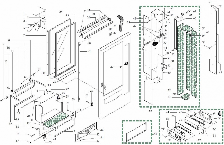 3)Дверь внутри, лоток выдачи