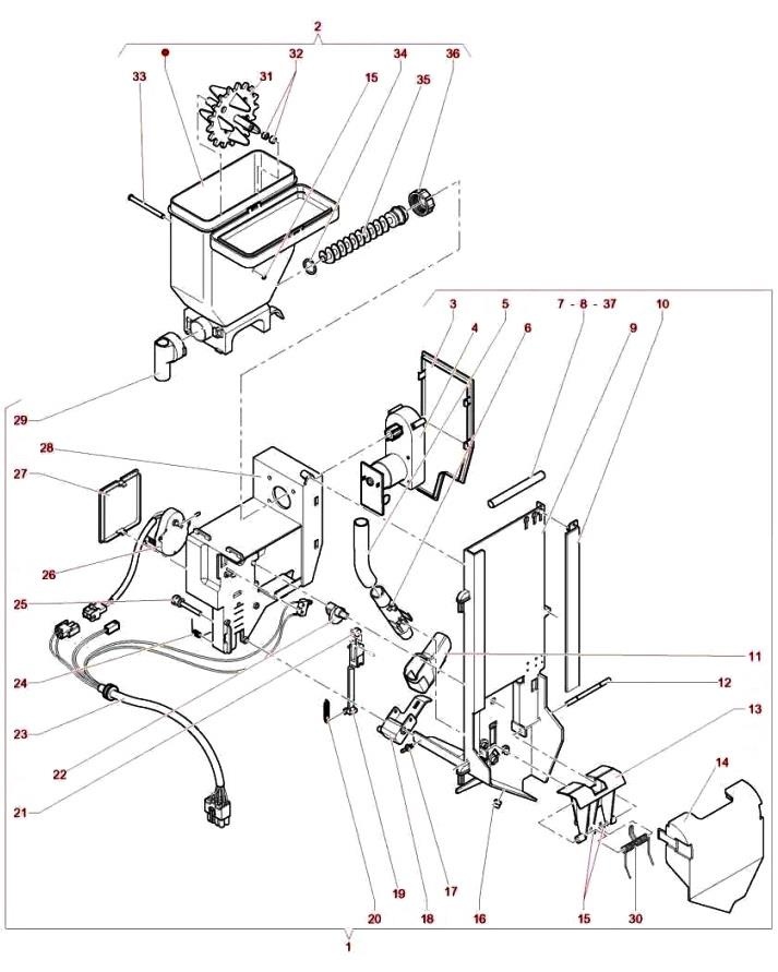 13.Устройство выдачи мешалок , сахара